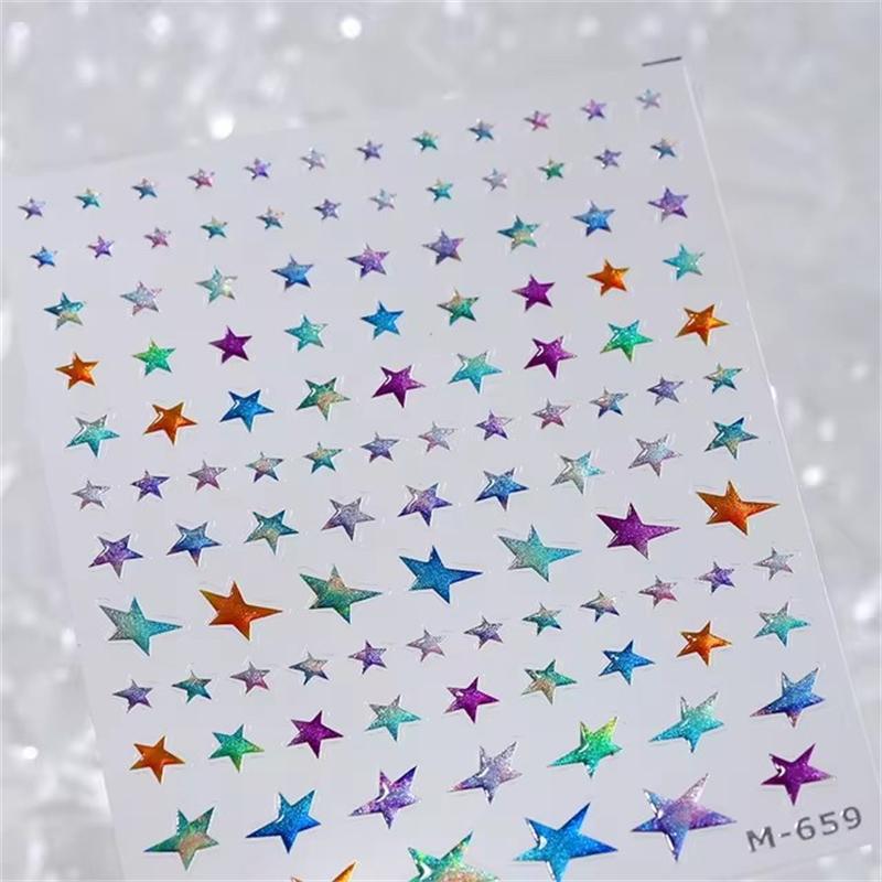 1PCS French Jelly Nail Stickers Dreamy Bubble Meteor Butterfly Star Moon Self Adhesive Stickers For Nail DIY Nail Art Decoration
