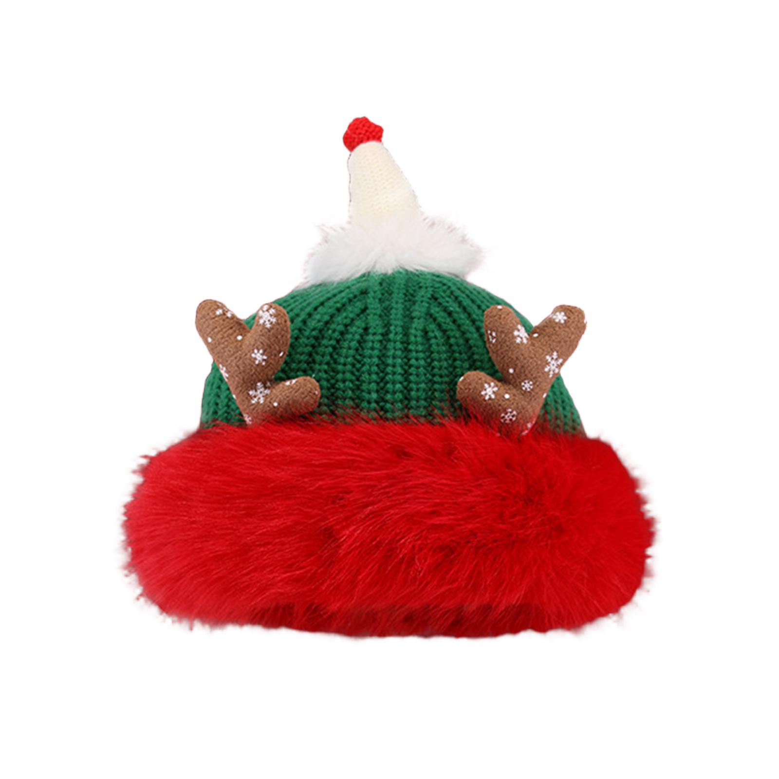 

Christmas Hat Deer Antler Plush Hat One Size зелёный
