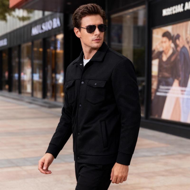 2026 Autumn and Winter New Fashion Jacket Lapel Long Sleeve Simple Solid Color Jacket Casual and Versatile