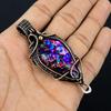 Multi Fire Labradorite Pendant Gemstone Jewelry, 999 Copper Wire Wrapped Pendant, Gift For Women Handmade Pendant