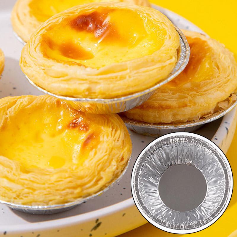 100pcs/Lot Disposable Aluminum Foil Round Egg Tart Mold Mini Pot Egg Tart Molds Cupcake PanPlate Baking Tray Tartlets