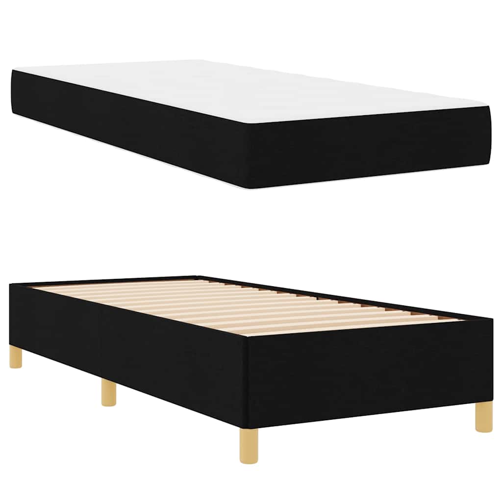 Bed Frame with Mattress Black 80 x 200 cm Fabric