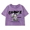 Chance Yourself Printing Female Washed Short Tshirts Breathable T-Shirts Soft Clothes Loose Distress Tops Women