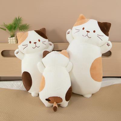 Niedliche Plüschtiere mit Kaninchenfell-Käsekatze, Schlafkissen für Kinder, Heimkissen, Baby-Seitenschlafkissen, Autoornamente