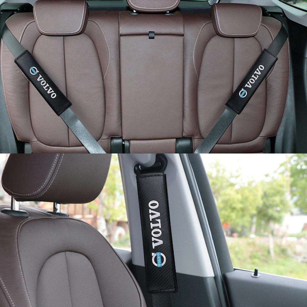 AAJZ1 For Volvo XC60 V50 V70 S90 Olestar XC40 S80 EX90 XC70 V90 Car Styling Carbon Fiber Seat Belt Cover Safety Shoulder Protector