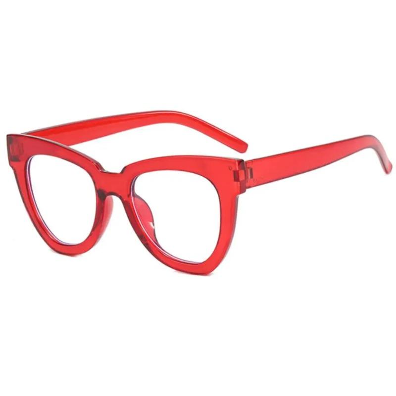 New Fashion Lady Reading Glasses Blue Light Filter Prescription Eyeglasses Brand Design Oversized Triangle Cat Eye Glasses