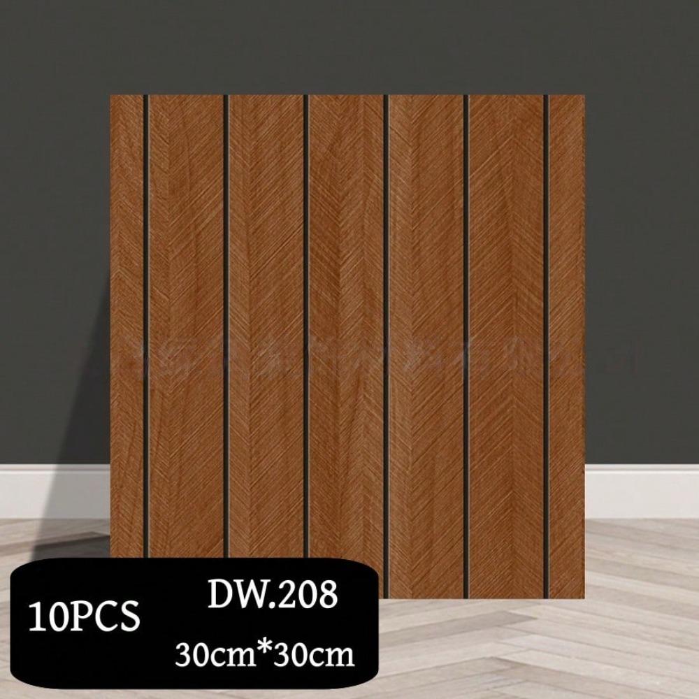 10pcs 30x30cm Wall Decoration Stickers Waterproof Foam Wall Stickers Wood Grain Wallpaper