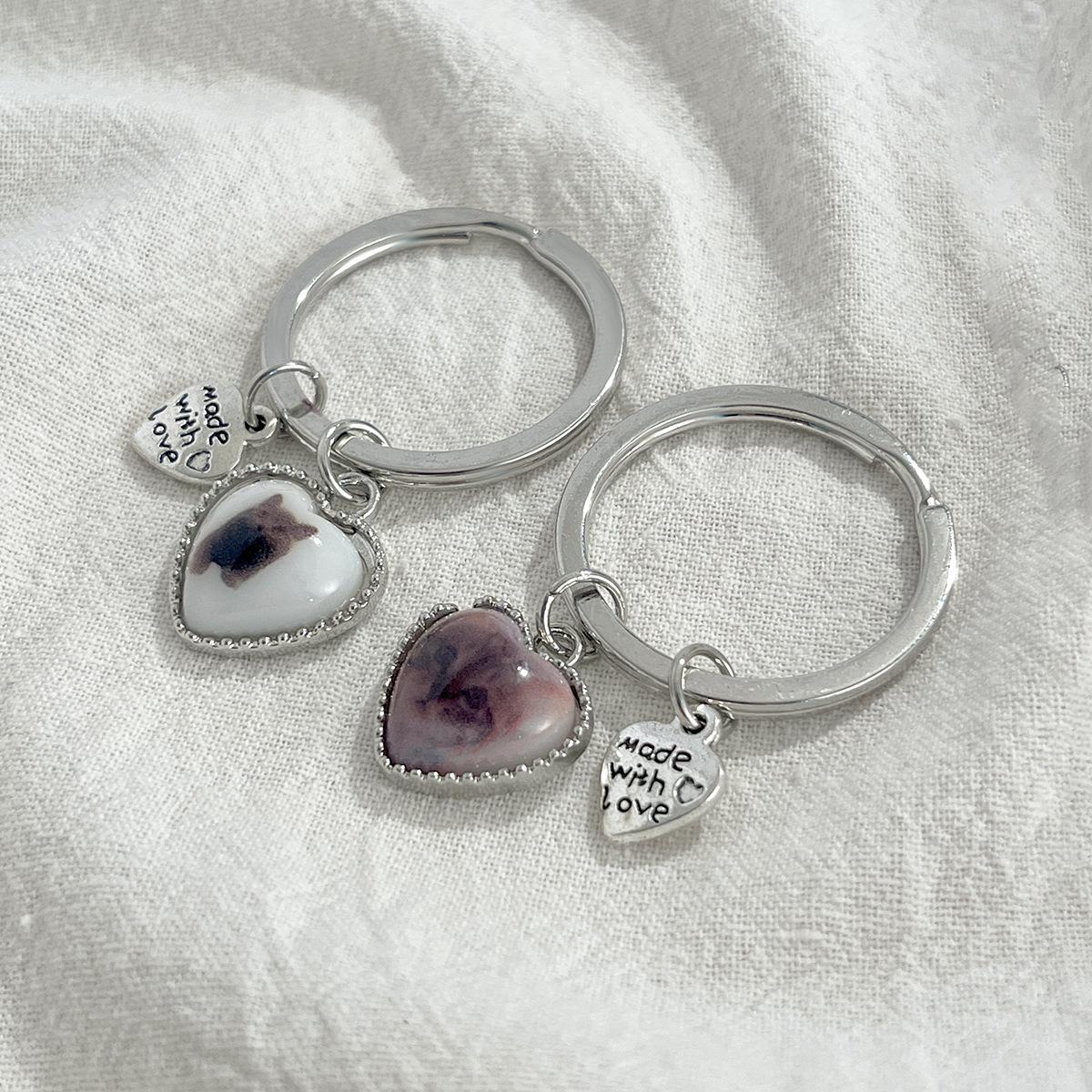 

Сладкий и крутой геометрический кулон с бахромой в виде буквы, простой брелок с милым котом в форме сердца.