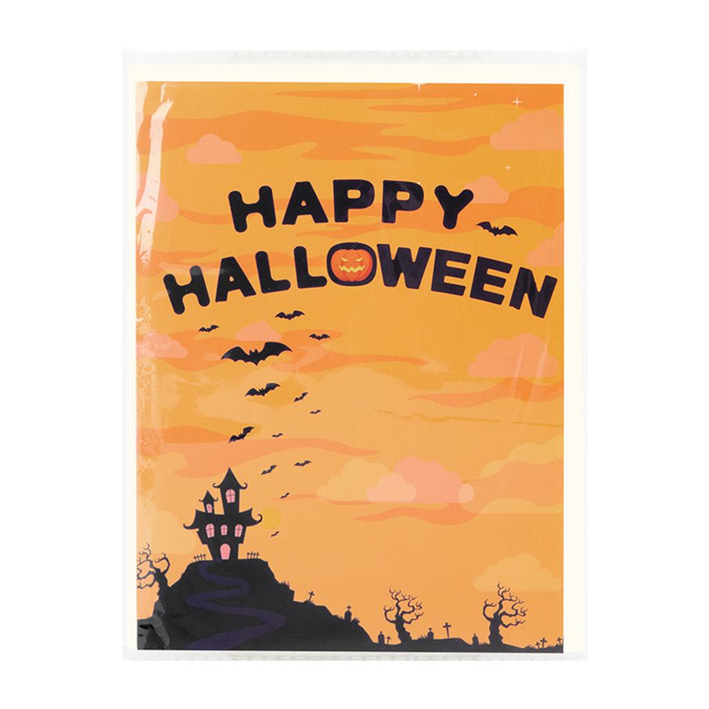 Spooky 3D Spider Castle Halloween Themed Greeting Card Portable Festival Card 3D Spider Castle Card Ornament