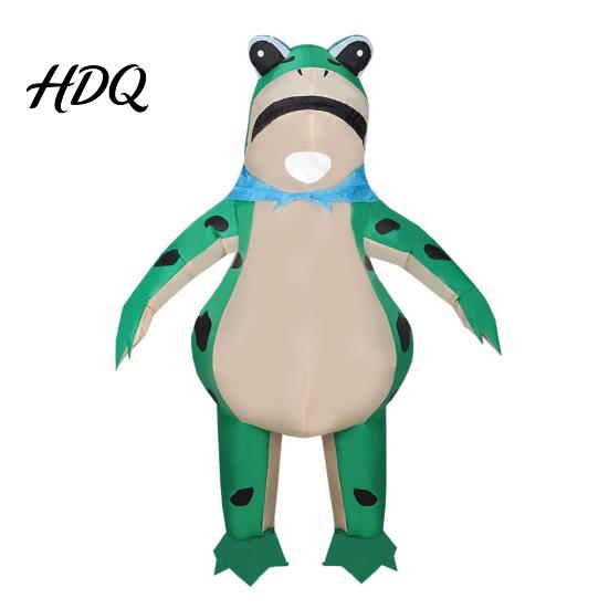 Costume Gonfiabile Rana Gonfiaggio Rapido per Adulti Tuta Gonfiabile con Soffiatore a Batteria Cartone Animato Verde Outfit Halloween Cosplay Festa