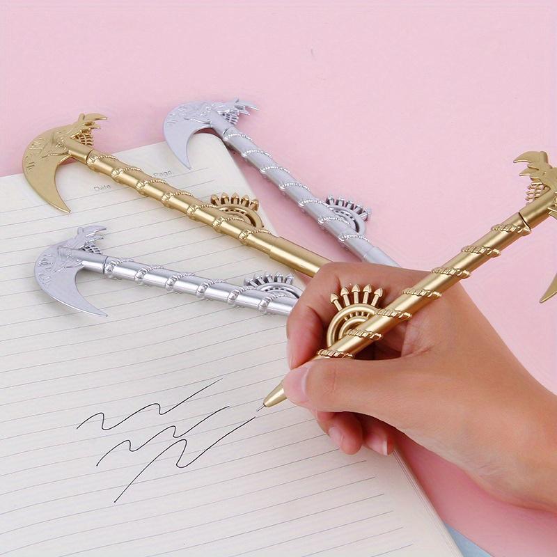 Back To School Season 10pcs 0.5mm Scythe Styling Neutral Pen Creative Retro Pen Cute Student Stationery Office Supplies Water-based Signature Pen