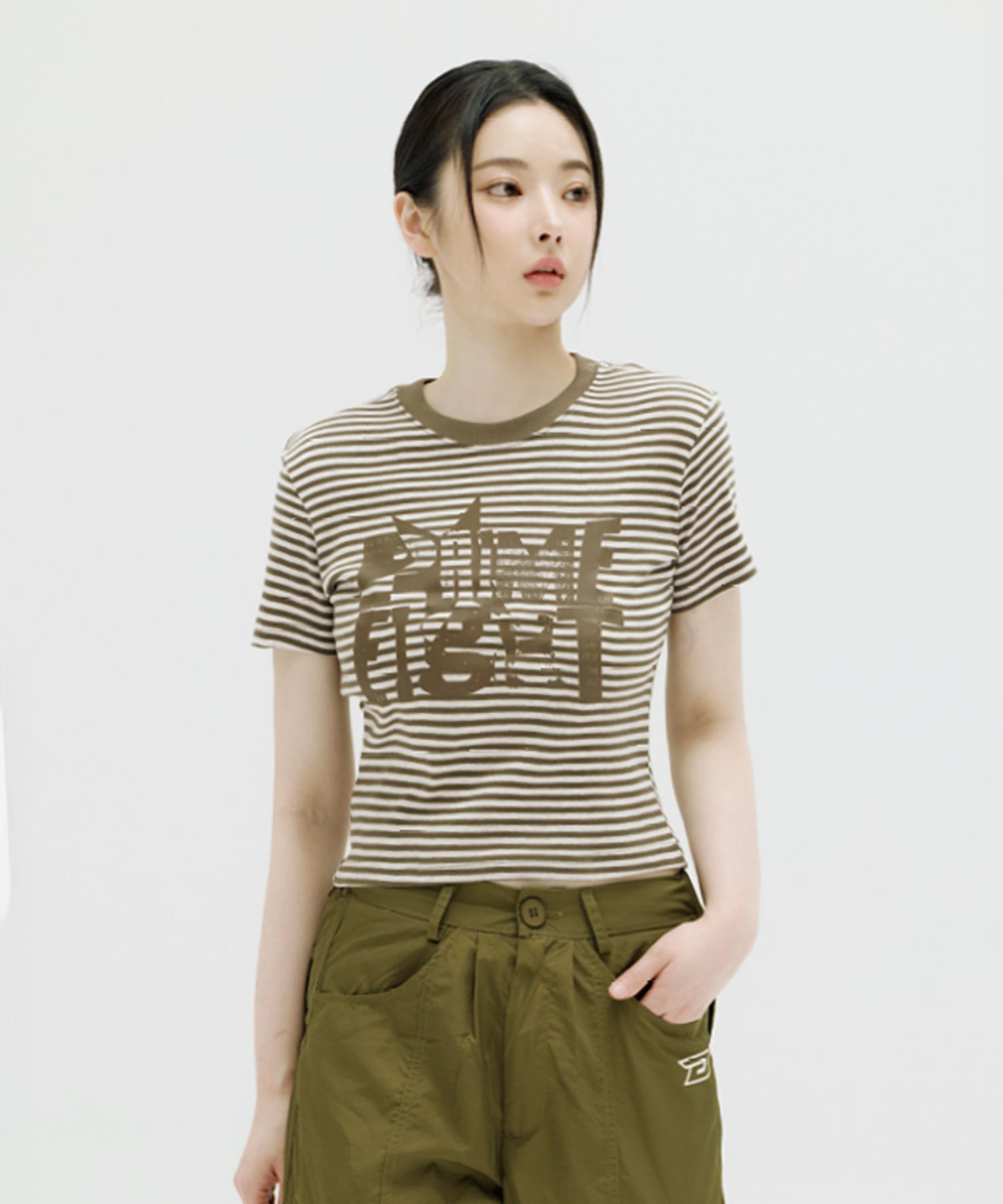 Prime Eight Fetch Women S Short Striped Short Sleeve 5 Colors Gray Stripe/S