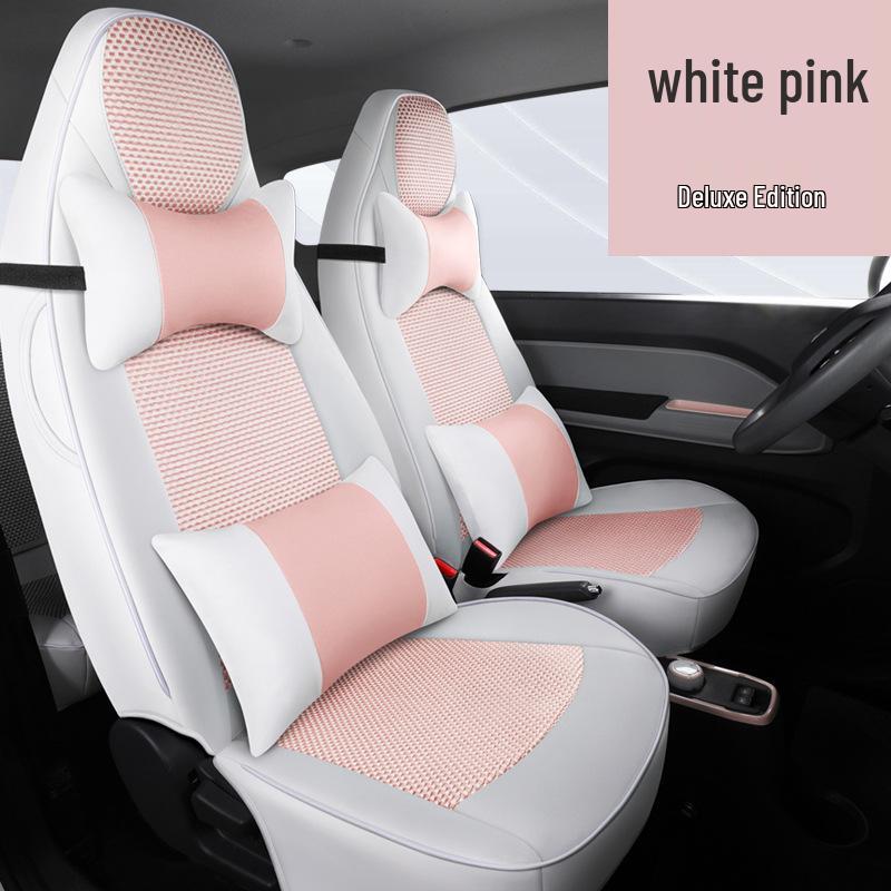 QQ Ice Silk Car Seat Cushion - Cute Cartoon Full Surround Seat Cover for Chery New Energy Sports Version