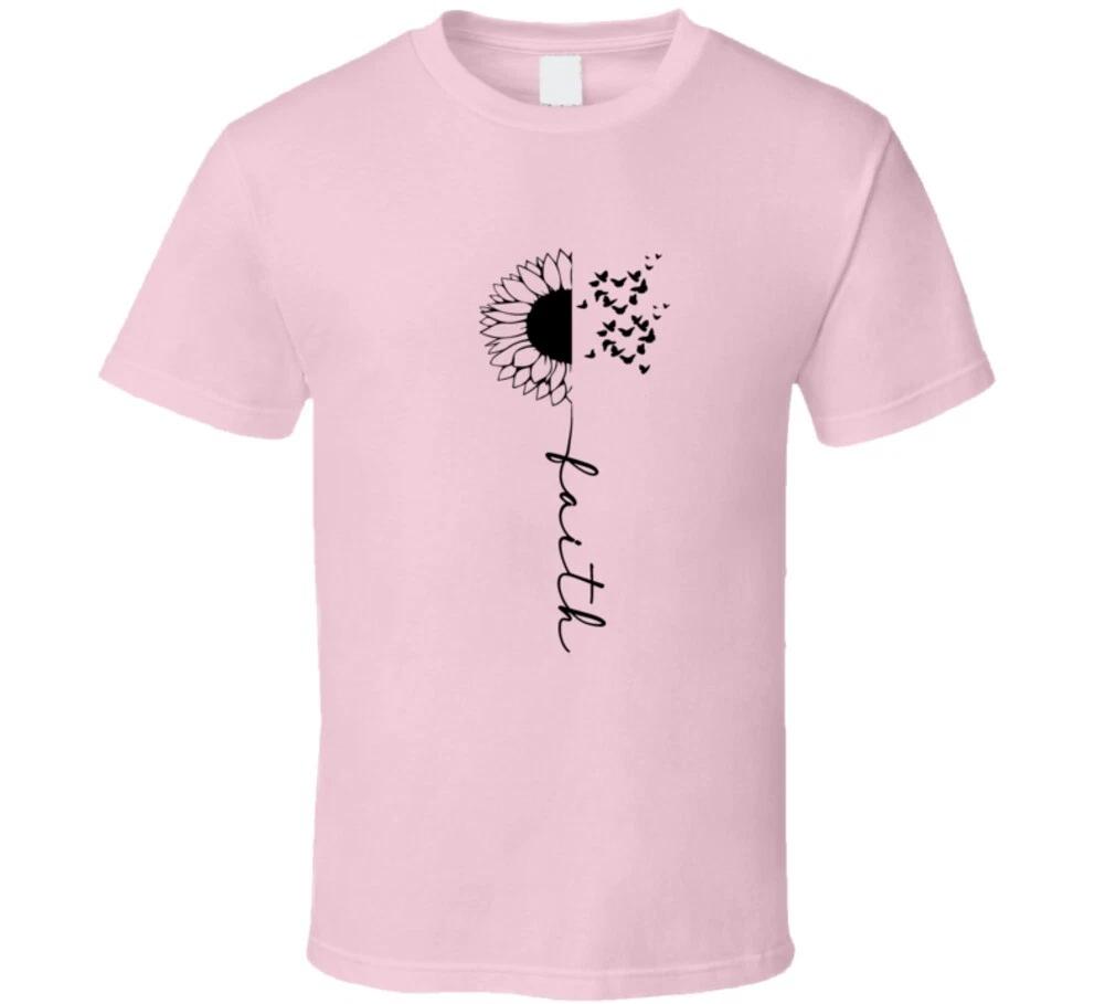 Faith Sunflower Butterflies Christan Bible Jesus Gift T Shirt XL