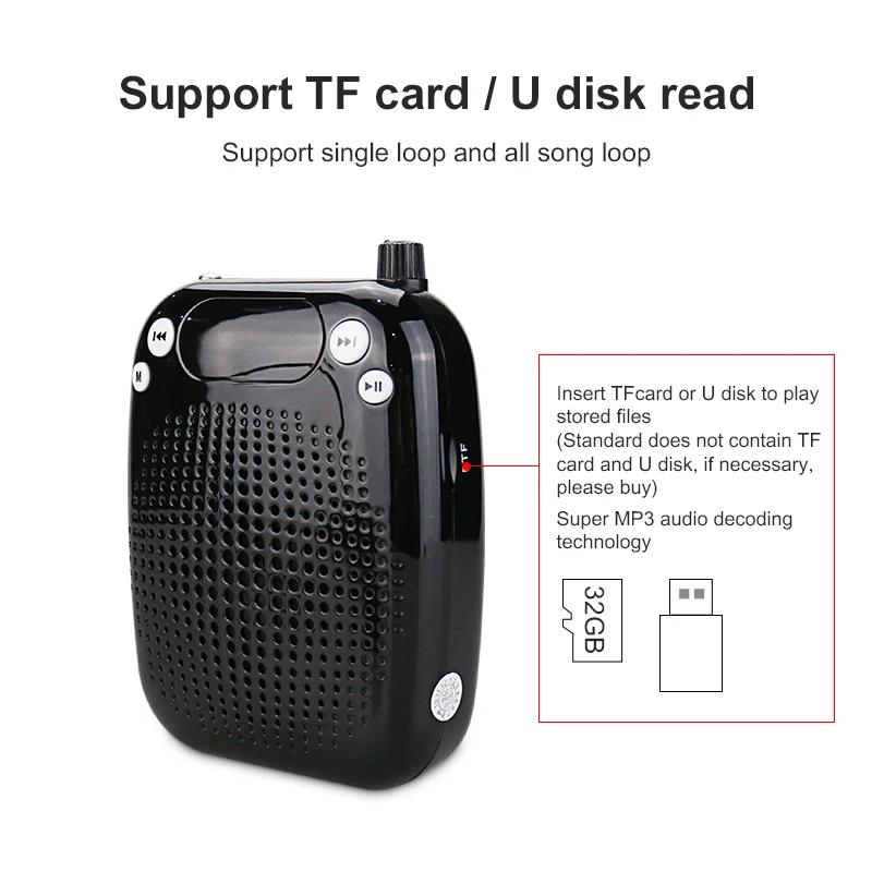 10W přenosný hlasový zesilovač bezdrátový mikrofon HiFi audio mini reproduktor pro učitele, turistické průvodce, instruktory jógy S611