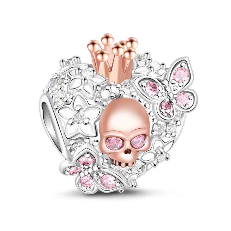 Beautifulcopper Skull Halloweenthrilling Carnival Party Charm Pendant Suitable For Original Bracelet Diy Women'S Jewelry