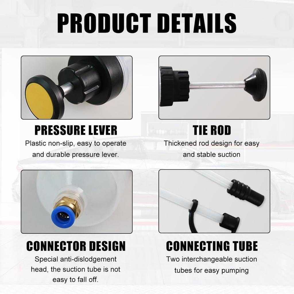 500cc Fluid Extractor, Automotive Fluid Extractor Pump, Manual Extraction and Filling Pump with Two Extraction Tubes, Universal Fluid Oil Change