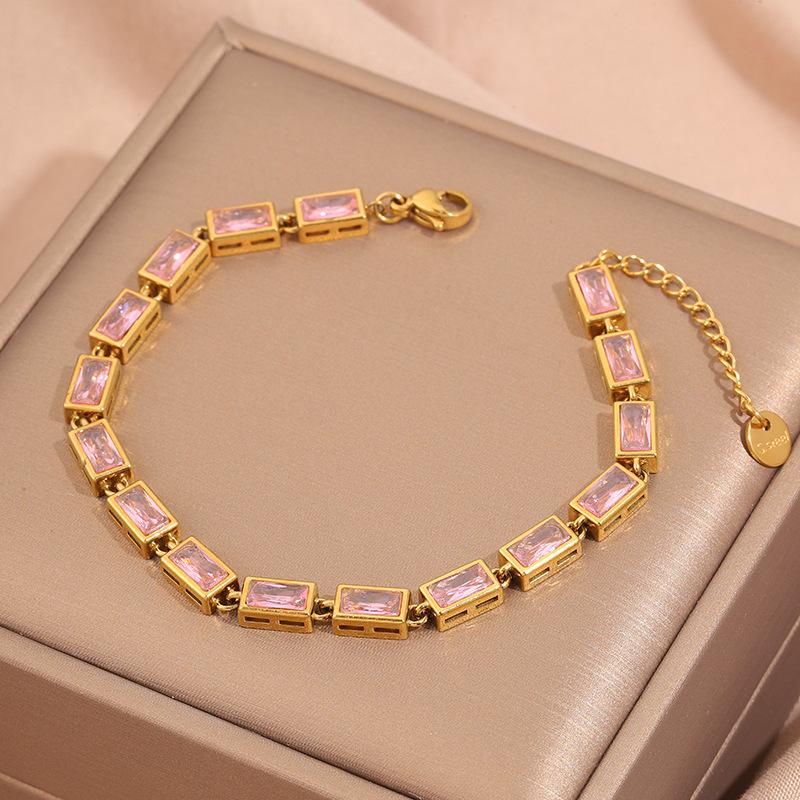 Popular bracelet, titanium steel does not fade, love zircon bracelet, high-end female light luxury niche bracelet, bracelet.