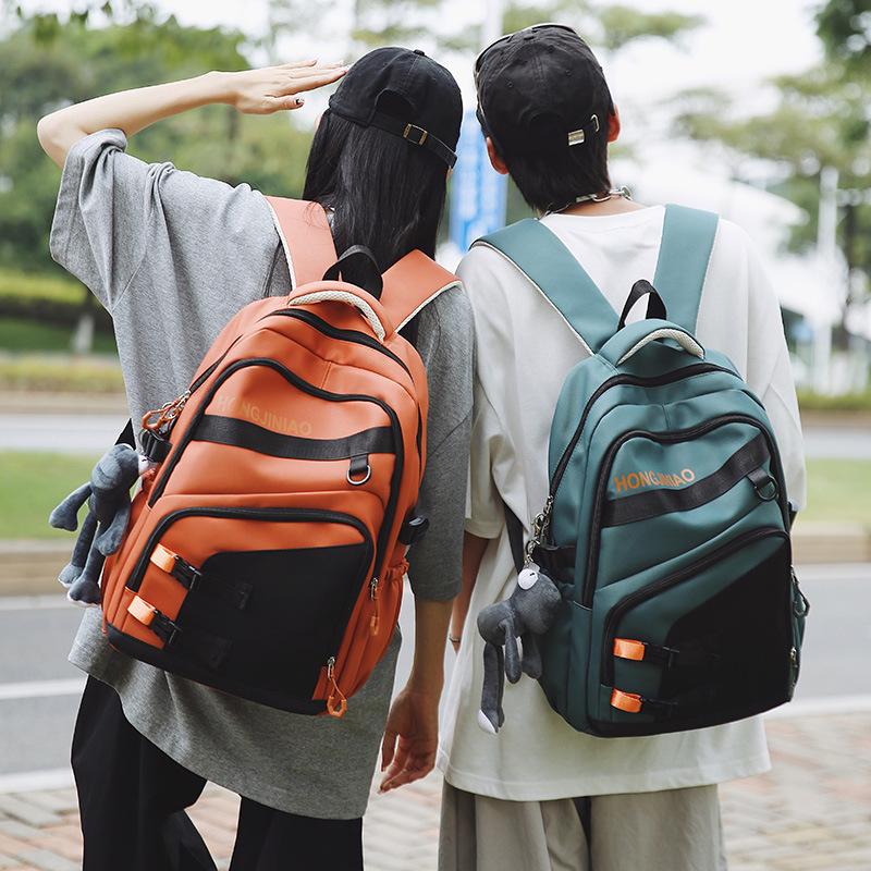 New simple contrasting color large capacity high value versatile schoolbag female junior high school student college student backpack