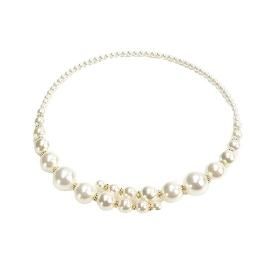 

Yousheng Faux Pearl Choker Necklace Women Open Cuff Choker Necklace White Round Pearl Chunky Choker Jewelry Gift for Her білий