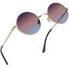 Polarized Round Sunglasses with UV400 for and Hiking [Joopin] Men's Protection, Lightweight, Fishing, Driving, (Gold/Multicolor)