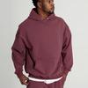 Men's Oversized Hoodie Heavyweight Terry Cotton Sweatshirt Loose Fit Casual Pullover with Kangaroo Pocket Solid Color Black XL-5XL