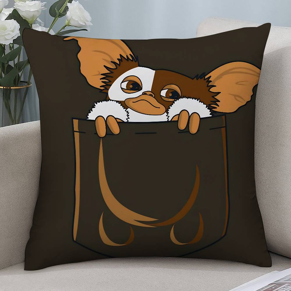 

Cute G-Gremlins Pillow Case Short plush Double-sided Print Square Throw Pillow Covers Sofa Home Cushion Decor 12x12Inch