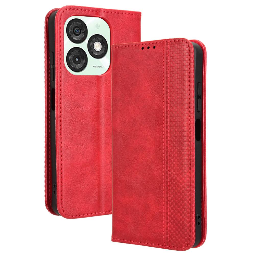 For Itel A50 Shockproof Case Retro PU Leather Wallet Phone Cover