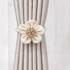 Modern Curtain Tiebacks Flower Handwoven Clip for Window Decors 2 Pack
