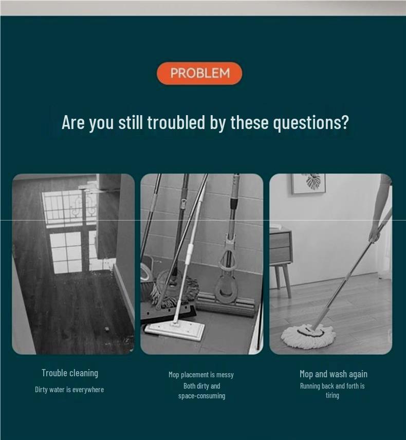 Mobilní mopový dřez pro domácnost a balkon - Plastový plochý mopový bazén