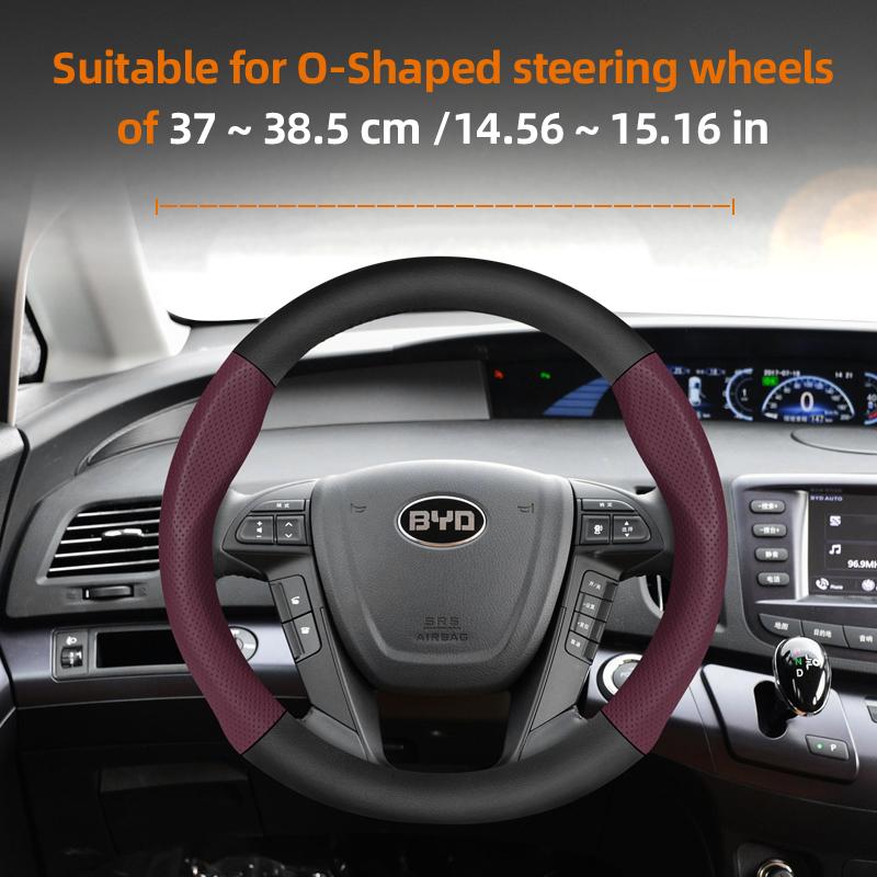 Suitable for Byd Breathable Leather Matte Carbon Fiber Texture Steering Wheel Cover Suitable for Dolphin Mini Seal Atto 3 King Shark 6 Song Pro