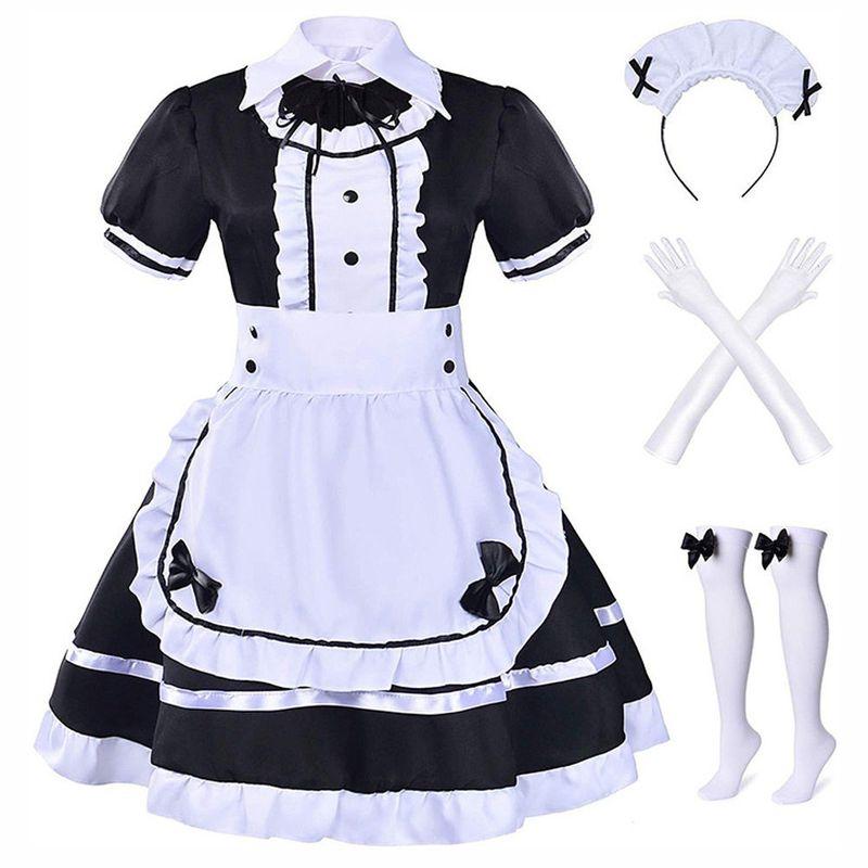 2021 Neues Modell K-On Dienstmädchen Lolita Schwarzes Kleid K-On Cosplay Dienstmädchen Outfit