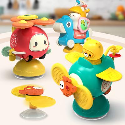 Saugknopf-Kreisel Hochstuhl Babyspielzeug 6 12 Monate Drehende Rassel für Bad Dusche Pädagogisches Montessori-Spiel 1 2 3 Jahre