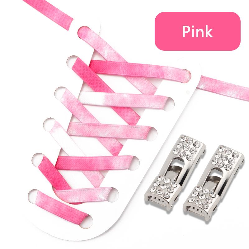 Diamond Cross Lock Shoelaces Rainbow Elastic Flat Laces Sneakers Without Ties Kids Adult No Tie Shoe Laces Rubber Bands Shoelace