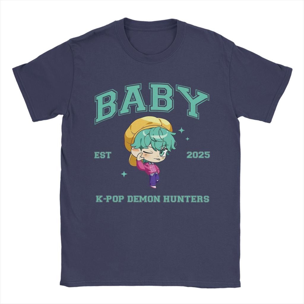 Herren T-Shirt Kpop Dämonenjäger BABY Saja Jungen Lustige Reine Baumwoll-Tees Kurzarm T-Shirt Rundhals Kleidung Übergröße