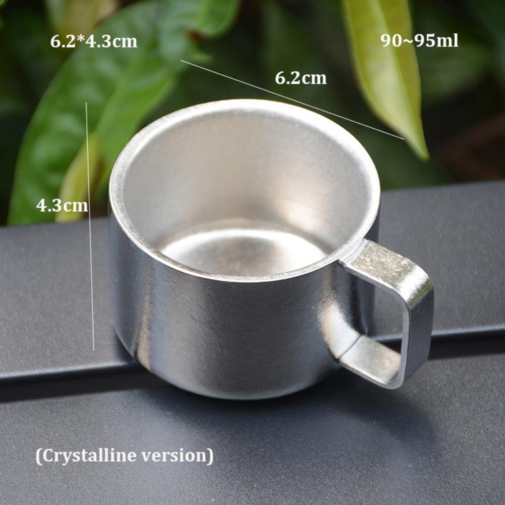 2pcs High Quality Small Size Coffee Cup Double Layer Multistyles Coffee Spoon Teacup Pure Titanium Pearl Milk Tea Tube