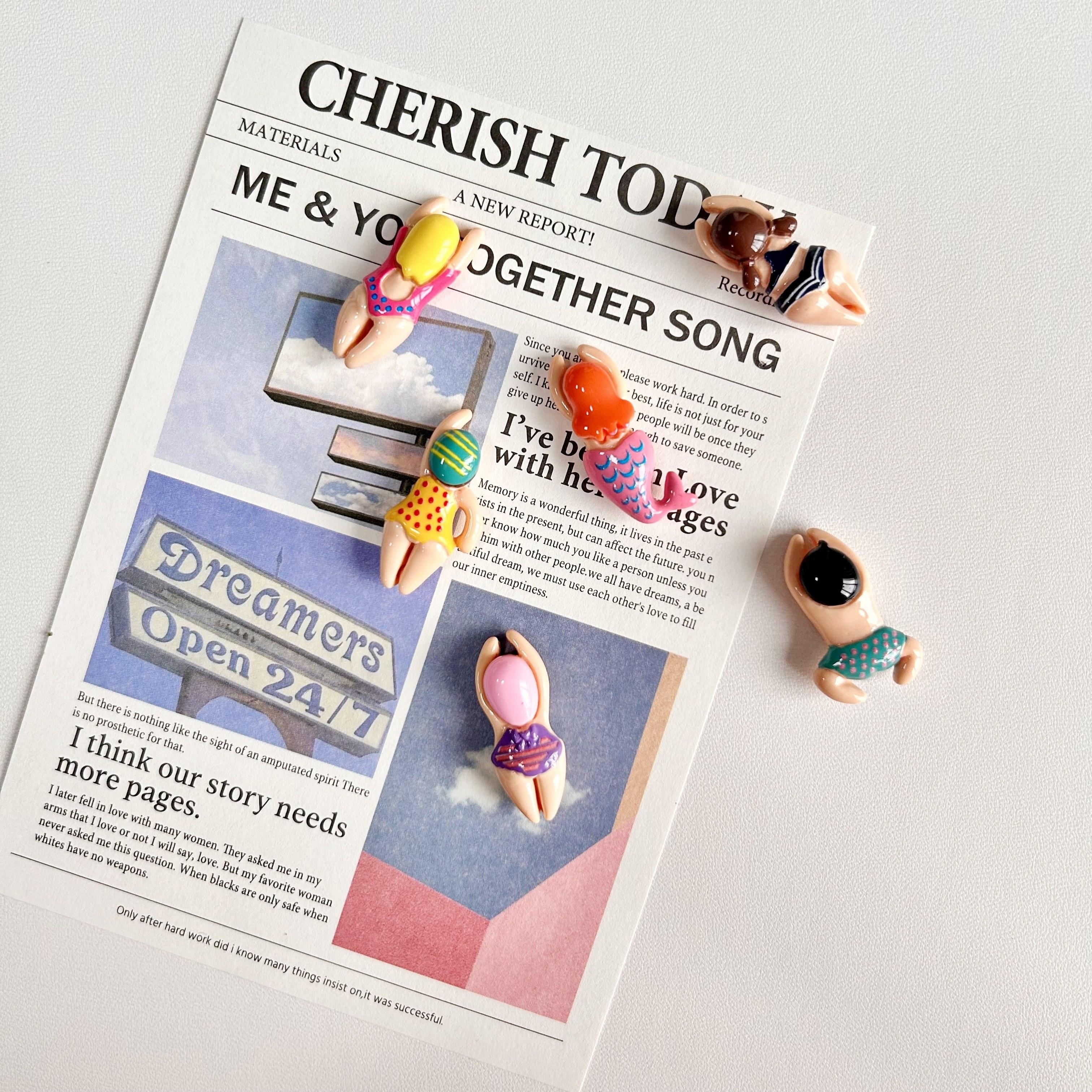 

6pcs Super Cute Beach Swimming Decorative Refrigerator Magnet