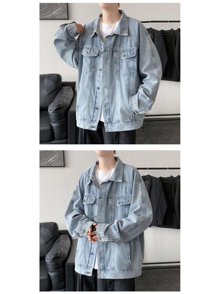 Versatile Spring & Autumn Men's Denim Jacket - Trendy Hong Kong Style