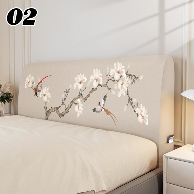 Chinese Style Elastic Bedhead Cover All-Inclusive Dust-proof Soft Headboard Protector Backrest Cover Universal Bed Head Covers