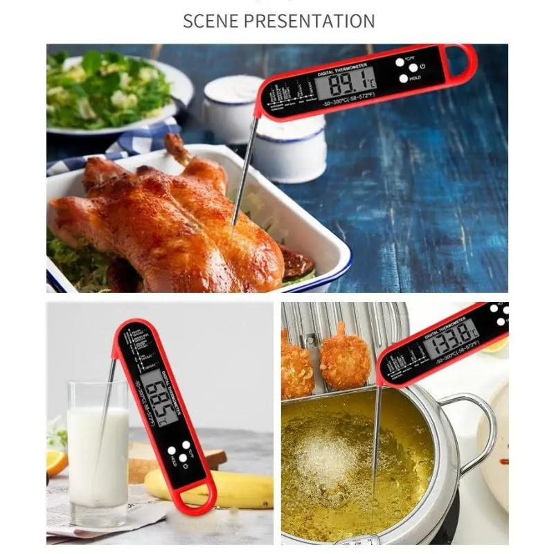 Folding Food Thermometer for Barbecuing Meat, Kitchen Thermometer