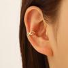 Clip per orecchio retrò francese a doppio strato in lega senza buco: Ear Cuff Semplice da Donna, Stile Freddo, di Nicchia Coreano, Temperamento