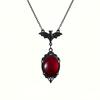 Gotische Vampirfledermaus Halskette - Schwarzer viktorianischer Hexen Cameo Anhänger