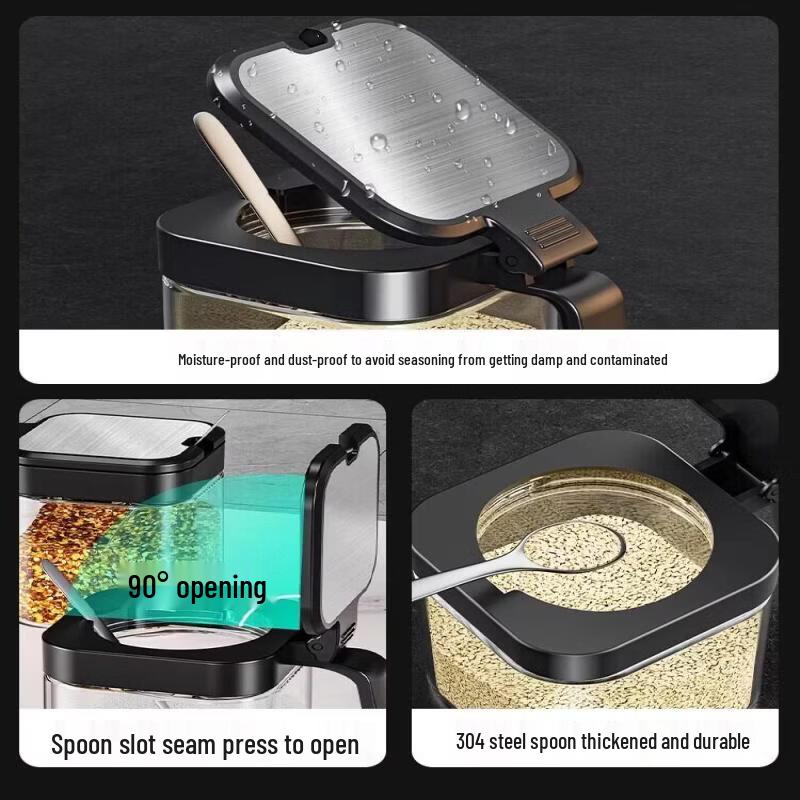 Glass Kitchen Spice Jar Set