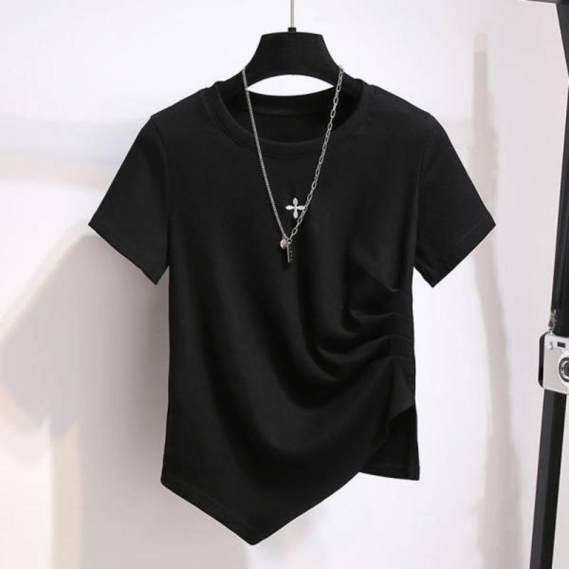 

Летняя Новая Необычная Футболка Женская С Коротким Рукавом Женская 3XL чёрный
