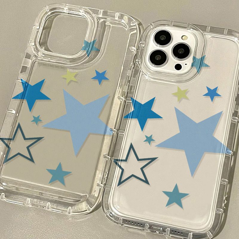 Tide brand blue star is suitable for iPhone17 airbag mobile phone case 16Pro niche x Apple 14 all-inclusive 15/13