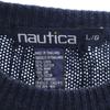 NAUTICA COMPETITION 90s Old Linen Blend Striped Pattern Long sleeve knit Men's Used