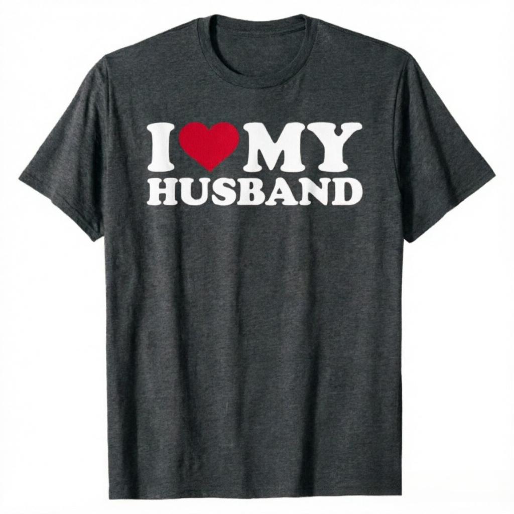 I Love My Husband TShirt IHeartMyHusband Clothes Unisexs Fashion Hubby Tee Tops HusbandGifts Short Sleeve Streetwear Outfits