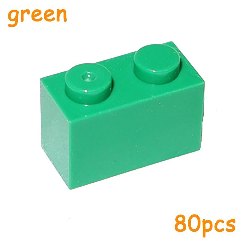 Non-Toxic 80Pcs 3004 3065 1X2 Bricks Dots Thick Moc Assemble Particles 1*2 Building Blocks Diy Educational Creative Toy For Kids