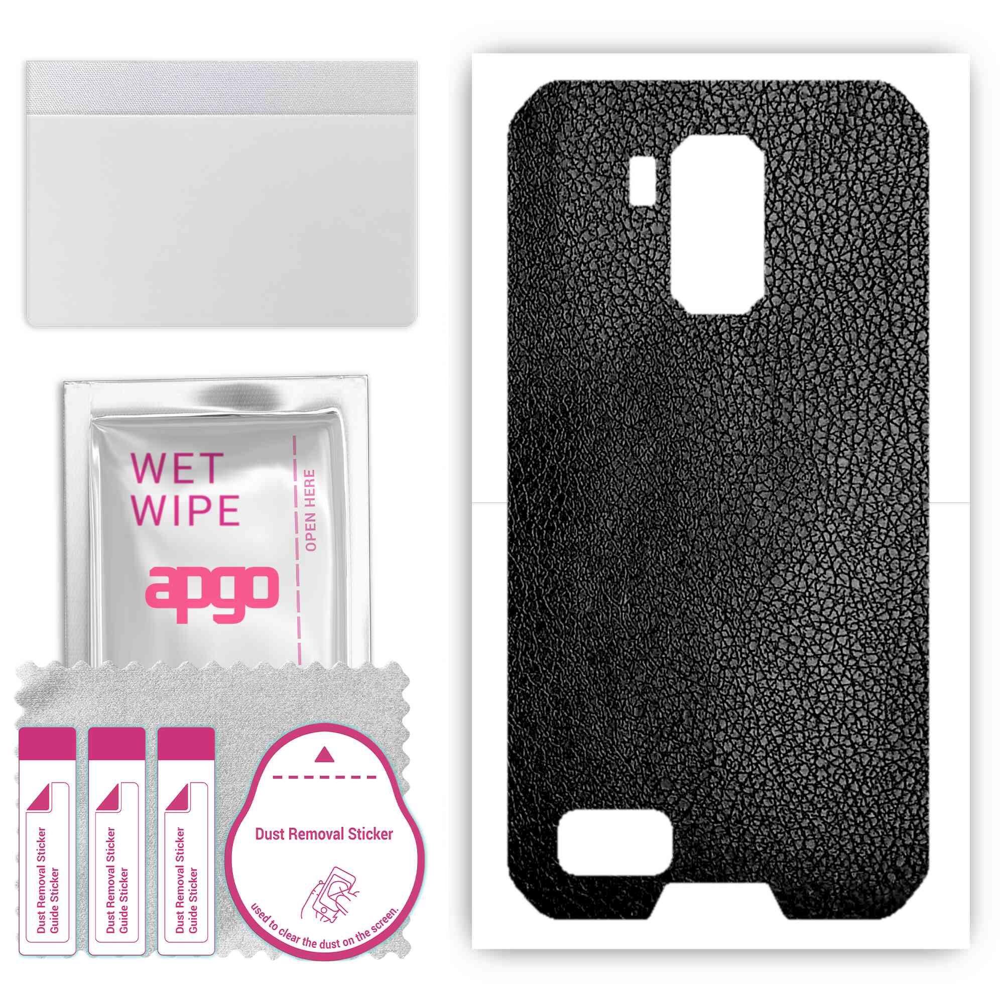 

Apgo Protective Skin Sticker для задньої панелі, сумісний з Ulefone Armor X7 Pro, Wrap Film, Foil, Vinyl - Pattern Black Leather