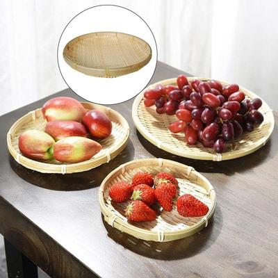Bamboo Serving Basket Raft Fruit Vege Holder Gathering Woven Bread Baskets for Organizer Ornament